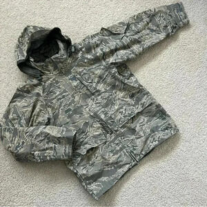 Military AIR FORCE Tiger Stripe Parka GoreTex Rain Coat Medium Short Propper Int
